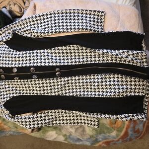 Chic Black and White Houndstooth Dress